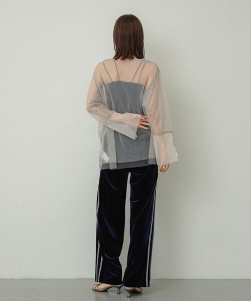 SENSE OF PLACE by URBAN RESEARCH(センスオブプレイスバイアーバンリサーチ)の「シアーチュールトップ(Tシャツ/カットソー・レディース・IVO×GRY/BEG×IVO/C.GRY×GRY/BLK×C.GRY・one)」の18枚目の写真