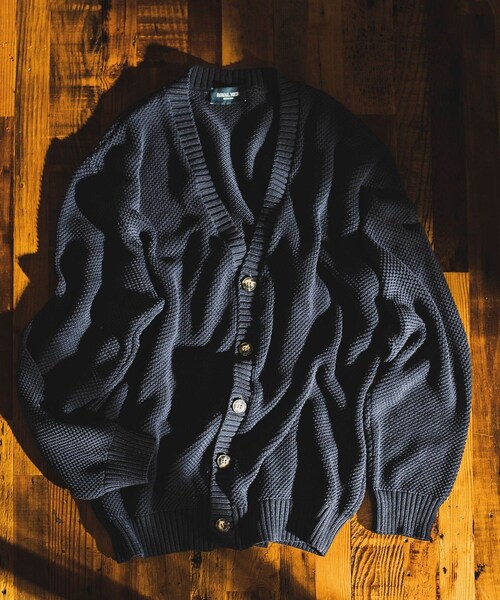 ADAM ET ROPE'(アダムエロペ)の「【ROYAL MER for WILD LIFE TAILOR】EX EVAN(カーディガン/ボレロ・メンズ・キナリ/ネイビー・L/M)」の7枚目の写真