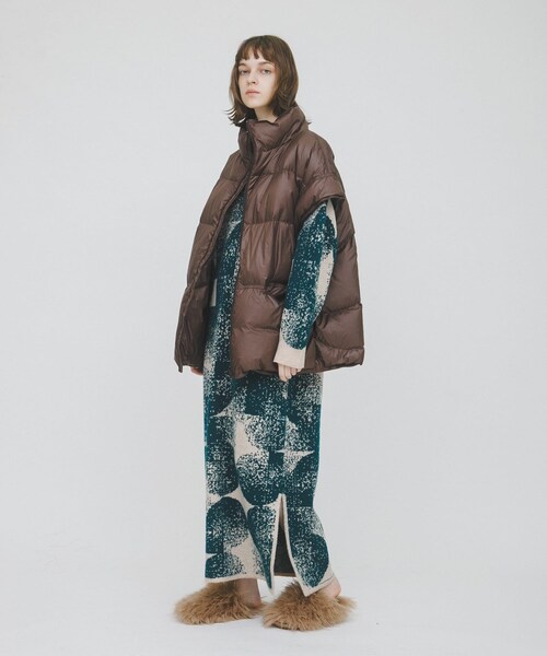 LAATO（ラート）の「5 patterned knit dress（ワンピース・レディース・モーブ/ミドリ・Free）」の6枚目の写真