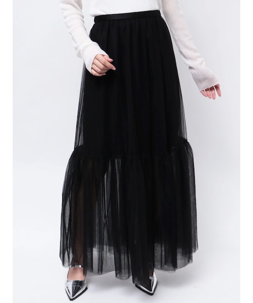 MERCURYDUO（マーキュリーデュオ）の「【OUNNOUN】チュールティアードスカート（その他・レディース・チャコールグレー/ブラック・S/M）」の9枚目の写真