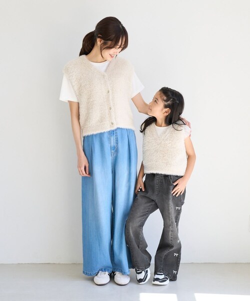 ROPE' PICNIC(ロペピクニック)の「【KIDS/キッズ】リボン刺繍デニムパンツ(デニムパンツ・キッズ・ブラック/サックス・120/130/140/150)」の19枚目の写真