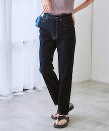 nissen | ハイウエストストレートデニムパンツ　ノンストレッチジーンズ(デニムパンツ)