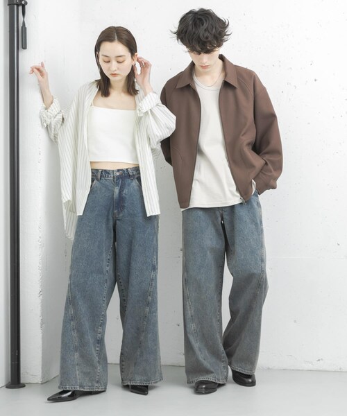 SENSE OF PLACE by URBAN RESEARCH（センスオブプレイスバイアーバンリサーチ）の「『ユニセックス』ケミカルバギーワイドデニムパンツ（デニムパンツ・メンズ・BLACK/NAVY/INDIGO・M/L）」の22枚目の写真