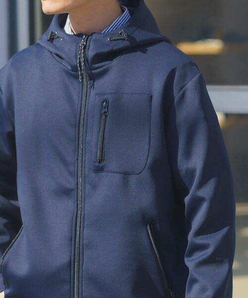 ITEMS URBANRESEARCH(アイテムズ アーバンリサーチ)の「調温機能ストレッチダンボールパーカー(楽着シリーズ)(パーカー・メンズ・BLK/GRY/NVY・M/L)」の3枚目の写真