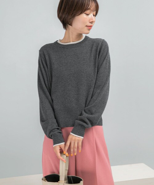 URBAN RESEARCH ROSSO（アーバンリサーチロッソ）の「カシミヤ混バイカラーコンパクトニット（ニット/セーター・レディース・OFF×ORG/GRAY×OFF/RED×OFF/NAVY×SAX・Free）」の15枚目の写真