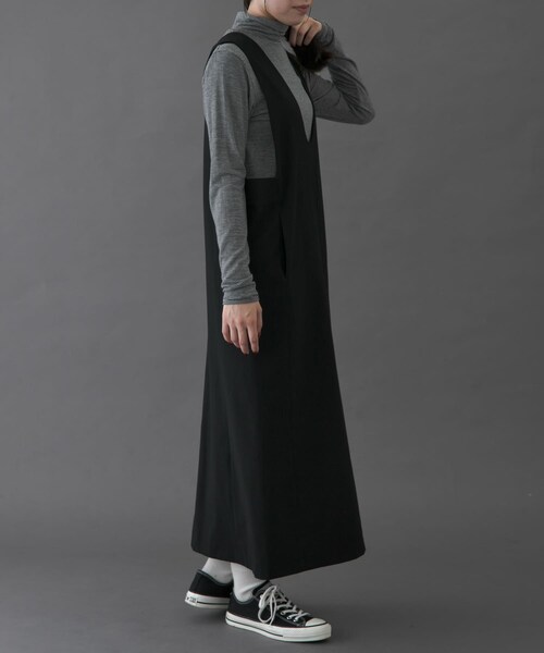 URBAN RESEARCH DOORS（アーバンリサーチドアーズ）の「FORK&SPOON　ウールライクジャンパースカート（ワンピース・レディース・BLACK/TOPCCL・1/2）」の10枚目の写真