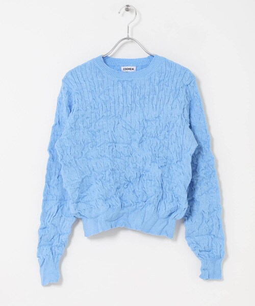 THE GOODLAND MARKET（ザグッドランドマーケット）の「COOHEM　CRUSHED CABLE KNIT PULLOVER（ニット/セーター・レディース・19BLACK/60SAX/24ORANGE・Free）」の21枚目の写真