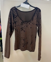 nissen | 前後２ＷayＵネックベロアトップス(Tシャツ/カットソー)