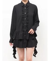 jouetie | ラッフルヘムフリルチュニックシャツ(シャツ/ブラウス)