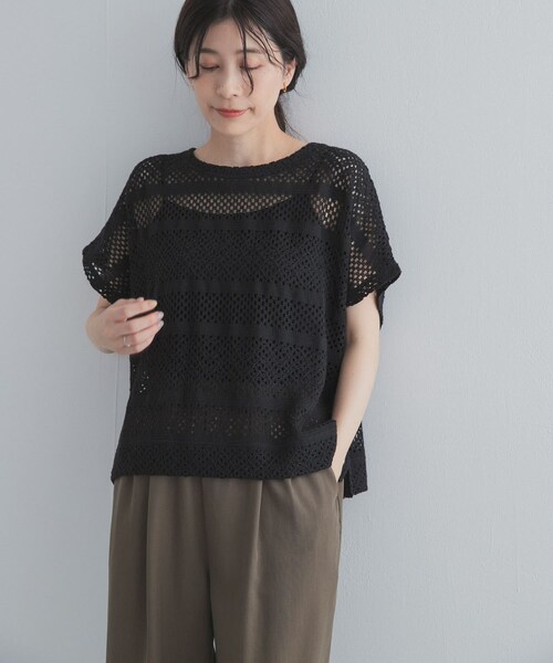 URBAN RESEARCH DOORS（アーバンリサーチドアーズ）の「クロップドレースプルオーバー（その他トップス・レディース・OFF/BLACK/BROWN・Free）」の15枚目の写真