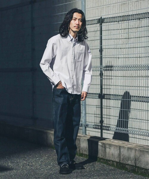 URBAN RESEARCH Sonny Label（アーバンリサーチサニーレーベル）の「抗菌オックスボタンダウン長袖シャツ（シャツ/ブラウス・メンズ・ホワイト/ネイビー/オフストライプ/ギンガムチェック/サックス/グレー・S/M/L/XL）」の9枚目の写真