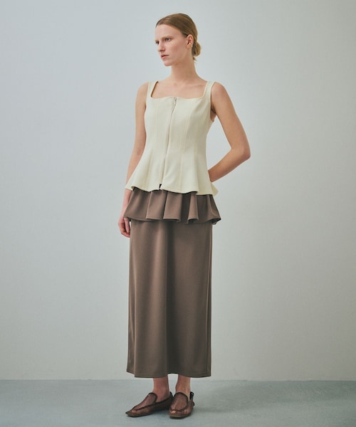 ROPE'（ロペ）の「【一部店舗限定】【REALM（レルム）】FRONT ZIP BLOUSE｜ペプラムビスチェ　26SS（シャツ/ブラウス・レディース・ブラック/ホワイト系・38）」の12枚目の写真