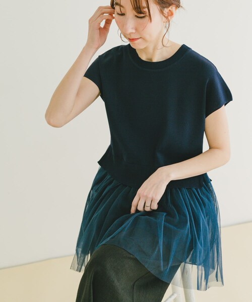 ITEMS URBANRESEARCH(アイテムズ アーバンリサーチ)の「ソウバリチュールドッキングニット(ニット/セーター・レディース・NVY/BLK/OFF・FREE)」の21枚目の写真