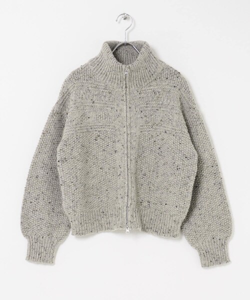 URBAN RESEARCH Sonny Label（アーバンリサーチサニーレーベル）の「ウールネップジップニットブルゾン（ブルゾン・レディース・アイボリー/グレー・Free）」の6枚目の写真