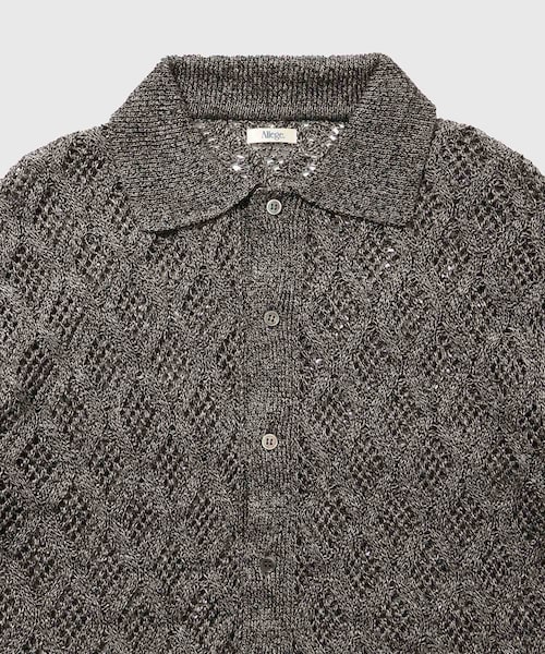 ADAM ET ROPE'（アダムエロペ）の「【Allege/アレッジ】Lace Hole Knit S/S Shirts（ニット/セーター・メンズ・チャコール/キナリ・3/4）」の10枚目の写真
