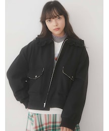 merry jenny | フリルカラーパイピングブルゾン(ブルゾン)