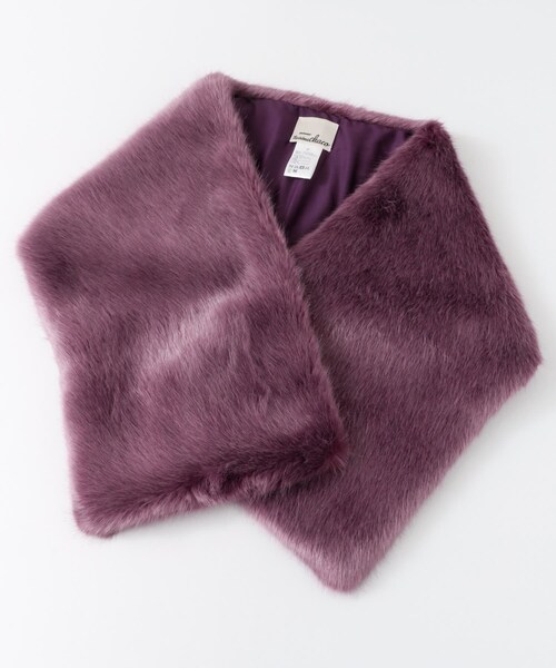 URBAN RESEARCH ROSSO（アーバンリサーチロッソ）の「troisiemechaco　ECOFUR Shawl∴（ストール/ショール・レディース・PURPLE/IVORY×BE・FREE/Free）」の10枚目の写真