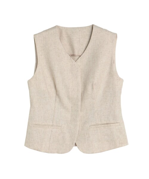 ELENDEEK（エレンディーク）の「SLUB YARN COMPACT GILET（ベスト・レディース・オフホワイト/ブラック/ベージュ/ブラウン・F）」の12枚目の写真