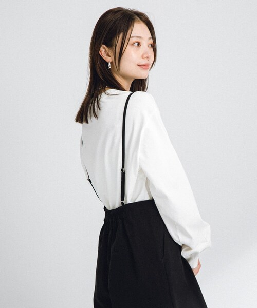 URBAN RESEARCH Sonny Label（アーバンリサーチサニーレーベル）の「コットンビスチェサロペット（サロペット/オーバーオール・レディース・ブラック/バター・FREE）」の7枚目の写真