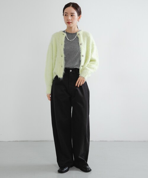 URBAN RESEARCH（アーバンリサーチ）の「コットンサテンカットオフカーブパンツ（その他パンツ・レディース・BEIGE/BLACK・36/38/40）」の8枚目の写真