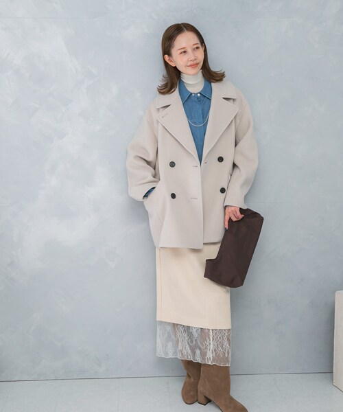 URBAN RESEARCH ROSSO（アーバンリサーチロッソ）の「オーバーミドルPコート（その他アウター・レディース・OFF×BLACK/L/GREIGE/CHARCOAL・FREE）」の11枚目の写真