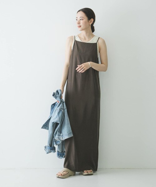 URBAN RESEARCH(アーバンリサーチ)の「『接触冷感』キュプラキャミワンピース(ワンピース・レディース・BLACK/BROWN・36/38)」の18枚目の写真