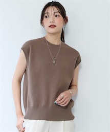 nissen | マシュマロニットミラノリブバックスリットベスト＜大きいサイズ有＞(ベスト)