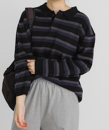 EKAL | ジャガードボーダーポロニット(ニット/セーター)