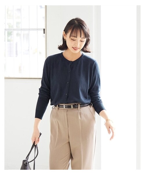 nissen（ニッセン）の「大きいサイズ綿100％洗濯機で洗えるカーディガンアンサンブル対応（カーディガン/ボレロ・レディース・ネイビー/杢チャコールグレー/ミルキーオレンジ/アッシュブルー・L/LL/3L/4L/5L/6L/8L/10L）」の12枚目の写真