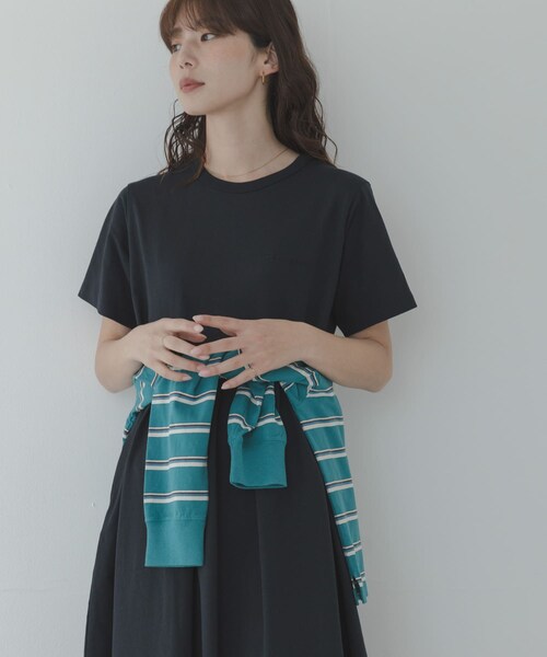 URBAN RESEARCH Sonny Label（アーバンリサーチサニーレーベル）の「『別注』CHAMPION×Sonny Label　ギャザーワンピース（ワンピース・レディース・ブラック/ネイビー/グリーン・Free）」の7枚目の写真