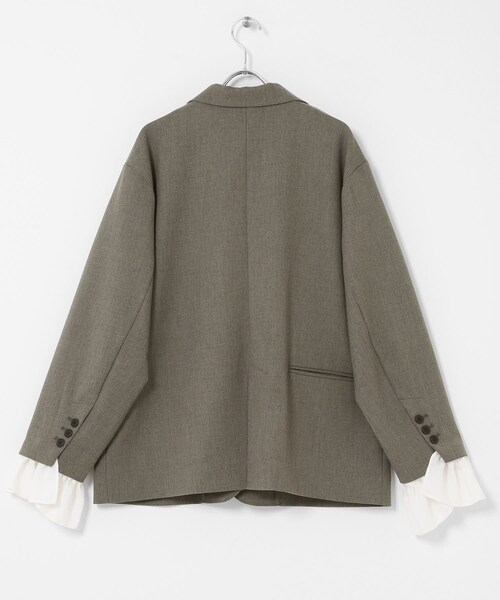 KBF（ケイビーエフ）の「フリルスリーブテーラードジャケット（テーラードジャケット・レディース・MOSS GRAY/CHARCOAL・One）」の17枚目の写真