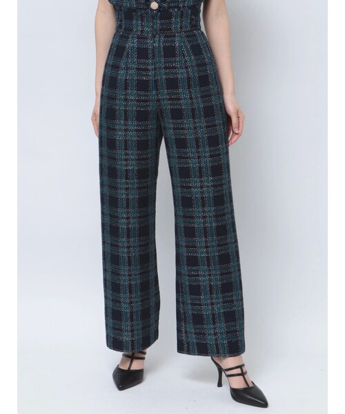 RESEXXY（リゼクシー）の「ツイードワイドパンツ【セットアップ着用可能】（その他パンツ・レディース・ブラック/ブルー/パープル・F）」の2枚目の写真