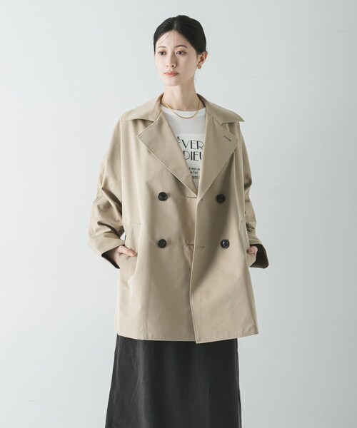 URBAN RESEARCH（アーバンリサーチ）の「TICCA　MINI テントトレンチコート（ステンカラーコート・レディース・BEIGE/KHAKI・1）」の6枚目の写真