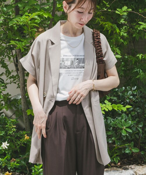 ITEMS URBANRESEARCH（アイテムズ アーバンリサーチ）の「リネンライクジレ（ベスト・レディース・BLK/BEG・FREE）」の14枚目の写真