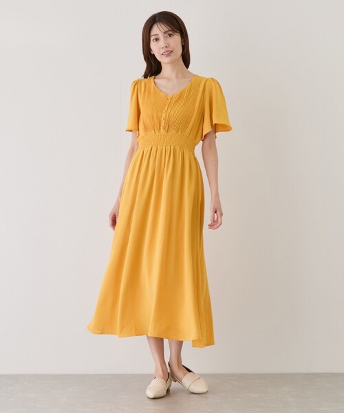 Jayro(ジャイロ)の「ピンタックフロントシフォンワンピース(ワンピース・レディース・ホワイト系/ネイビー/ブルー/ピンク/イエロー・M)」の8枚目の写真