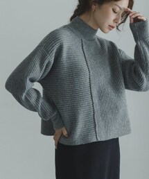 畦切替えニットプルオーバー