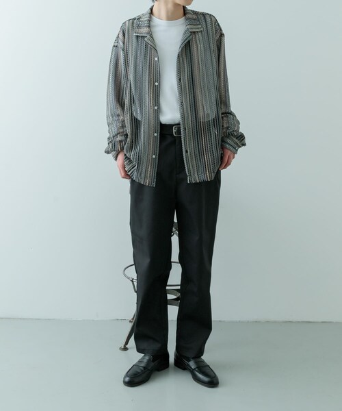 ITEMS URBANRESEARCH（アイテムズ アーバンリサーチ）の「『セットアップ対応』マシンウォッシャブルピケテーパードパンツ（その他パンツ・メンズ・BLK/KHK/NVY・M/L）」の19枚目の写真