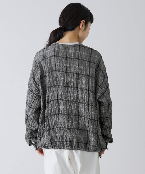 かぐれ（カグレ）の「リネンレーヨンチェックシャツカーディガン（シャツ/ブラウス・レディース・CHECK M/CHECK S・Free）」の5枚目の写真