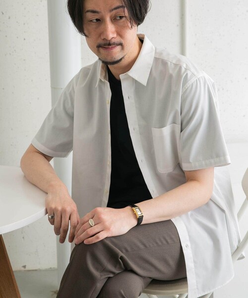 URBAN RESEARCH ROSSO（アーバンリサーチロッソ）の「『防シワ/防臭』『XLサイズあり』ハイパフォーマンスブロード半袖シャツ（シャツ/ブラウス・メンズ・SAX/WHITE/NAVY/KHAKI/BLK CHECK/BLK STRIPE・S/M/L/XL）」の13枚目の写真