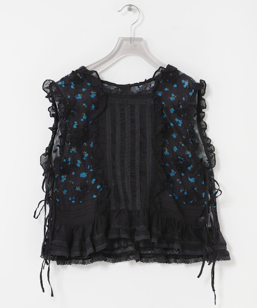 URBAN RESEARCH(アーバンリサーチ)の「crinkle crinkle crinkle SHEER FLOWER VEST BLOUSE(シャツ/ブラウス・レディース・BLACK/IVORY・Free)」の2枚目の写真