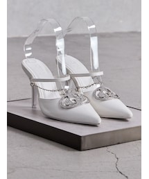 GYDA | GDビジューMOLDチェーンストラップポインテッドミュール(パンプス)