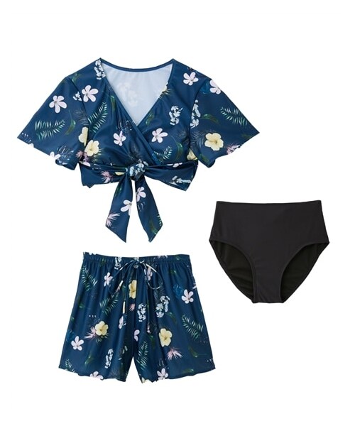 nissen（ニッセン）の「半袖カシュクールビキニ水着3点セット（水着・メンズ・ネイビー/アイボリー・S/M/L/LL/3L/4L/5L/6L/8L/10L）」の15枚目の写真