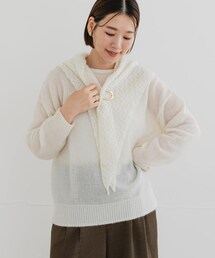 URBAN RESEARCH ROSSO | F by ROSSO ヘアリーニットプルオーバー+ニットスカーフ(ニット/セーター)