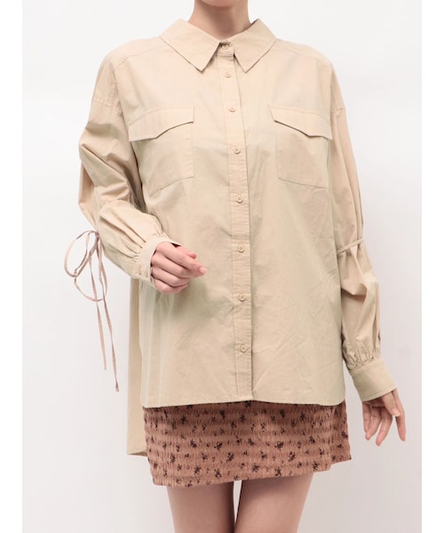 CALNAMUR（カルナムール）の「バックリボンオーバーコットンシャツ（シャツ/ブラウス・レディース・ピンク/イエロー/ベージュ・F）」の3枚目の写真