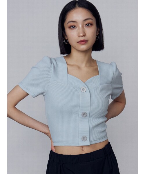 EMODA（エモダ）の「フロントボタンショートリブトップ（その他トップス・レディース・ブラック/ブルー/レッド・F）」の19枚目の写真