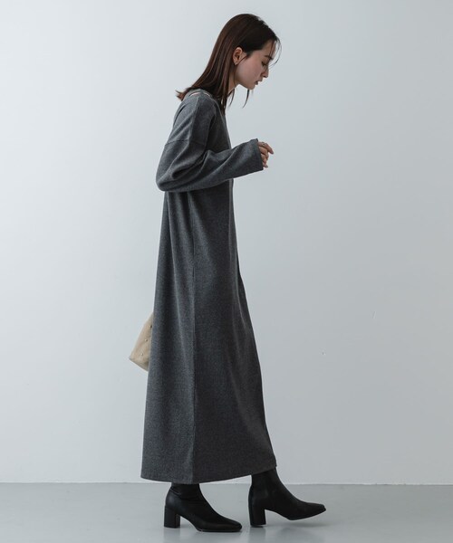 SENSE OF PLACE by URBAN RESEARCH（センスオブプレイスバイアーバンリサーチ）の「レイヤードネックリブワンピース（ワンピース・レディース・OATMEAL/BLACK/CHARCOAL・COMPACT/One）」の15枚目の写真