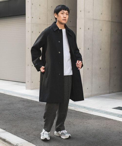 URBAN RESEARCH DOORS（アーバンリサーチドアーズ）の「ウールメルトンステンカラーコート（ステンカラーコート・メンズ・CHECK/CHARCOAL/BLACK・M/L）」の11枚目の写真