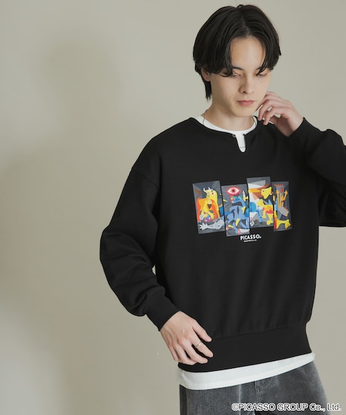 SENSE OF PLACE by URBAN RESEARCH(センスオブプレイスバイアーバンリサーチ)の「PICASSO スキッパースウェット(スウェット・メンズ・BLACK/GRAY/MINT・M/L)」の5枚目の写真