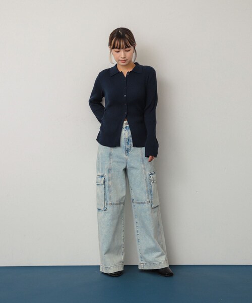 SENSE OF PLACE by URBAN RESEARCH（センスオブプレイスバイアーバンリサーチ）の「ヴィンテージデニムワイドパンツ（デニムパンツ・レディース・GRAY/L.INDIGO・S/M）」の22枚目の写真