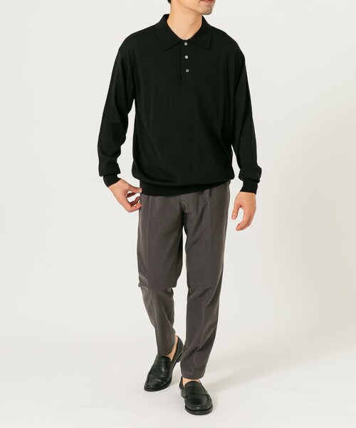 URBAN RESEARCH ROSSO（アーバンリサーチロッソ）の「イタリア糸メリノウールニットポロシャツ（ニット/セーター・メンズ・GREIGE/GRAY/DARK BROWN/NAVY/BLACK・M/L）」の13枚目の写真